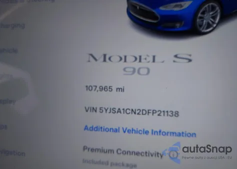 2013 Tesla Model S из США, поврежденный, VIN 5YJSA1CN2DFP21138